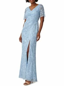 Cheapest 😀 Adrianna Papell Mermaid 👩 Womens Slit Maxi Evening 👗 Dress ✔️