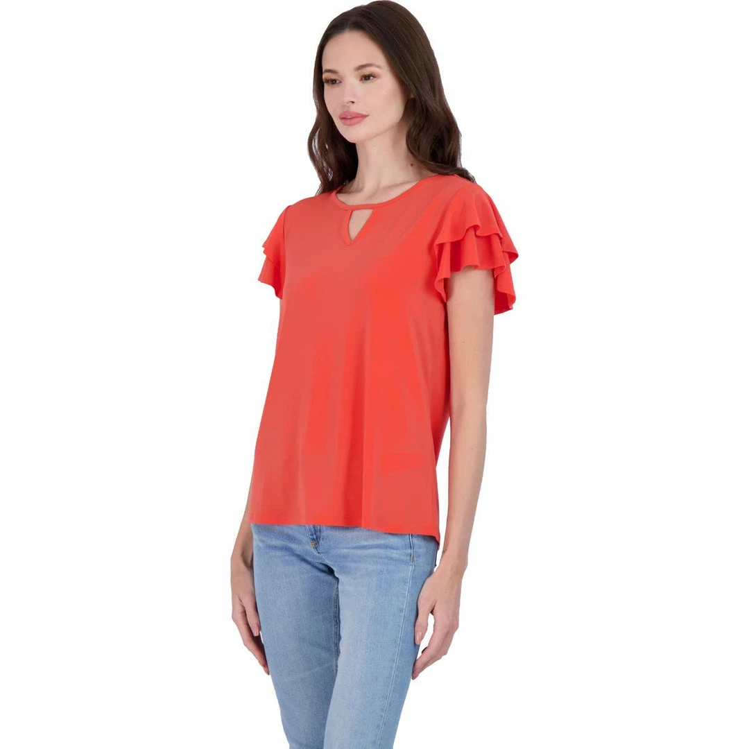 Best reviews of โ Adrianna Papell ๐ฉ Womens Cut-Out Flutter Sleeves Top ๐คฉ - Image 3