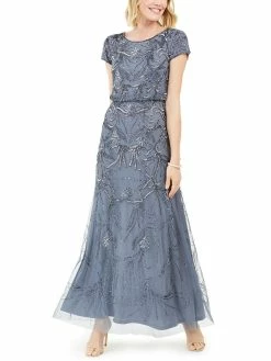 Promo ๐งจ Adrianna Papell ๐ฉ Womens Embellished Blouson Evening ๐ Dress ๐