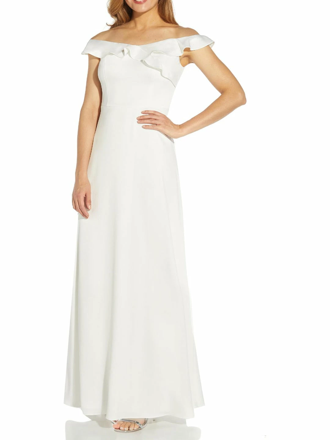 Cheap ๐งจ Adrianna Papell ๐ฉ Womens Crepe Wedding Evening ๐ Dress ๐