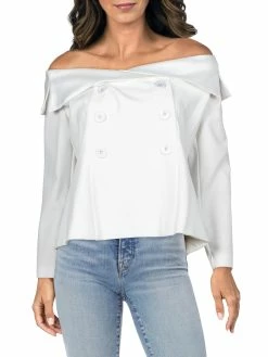 Best Sale 🔥 Adrianna Papell 👩 Womens Drapey Hidden Back Zipper Top ✨