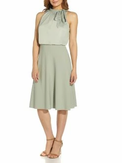 Best Pirce 🧨 Adrianna Papell 👩 Womens Mixed Media Prom Cocktail and Party 👗 Dress ⌛