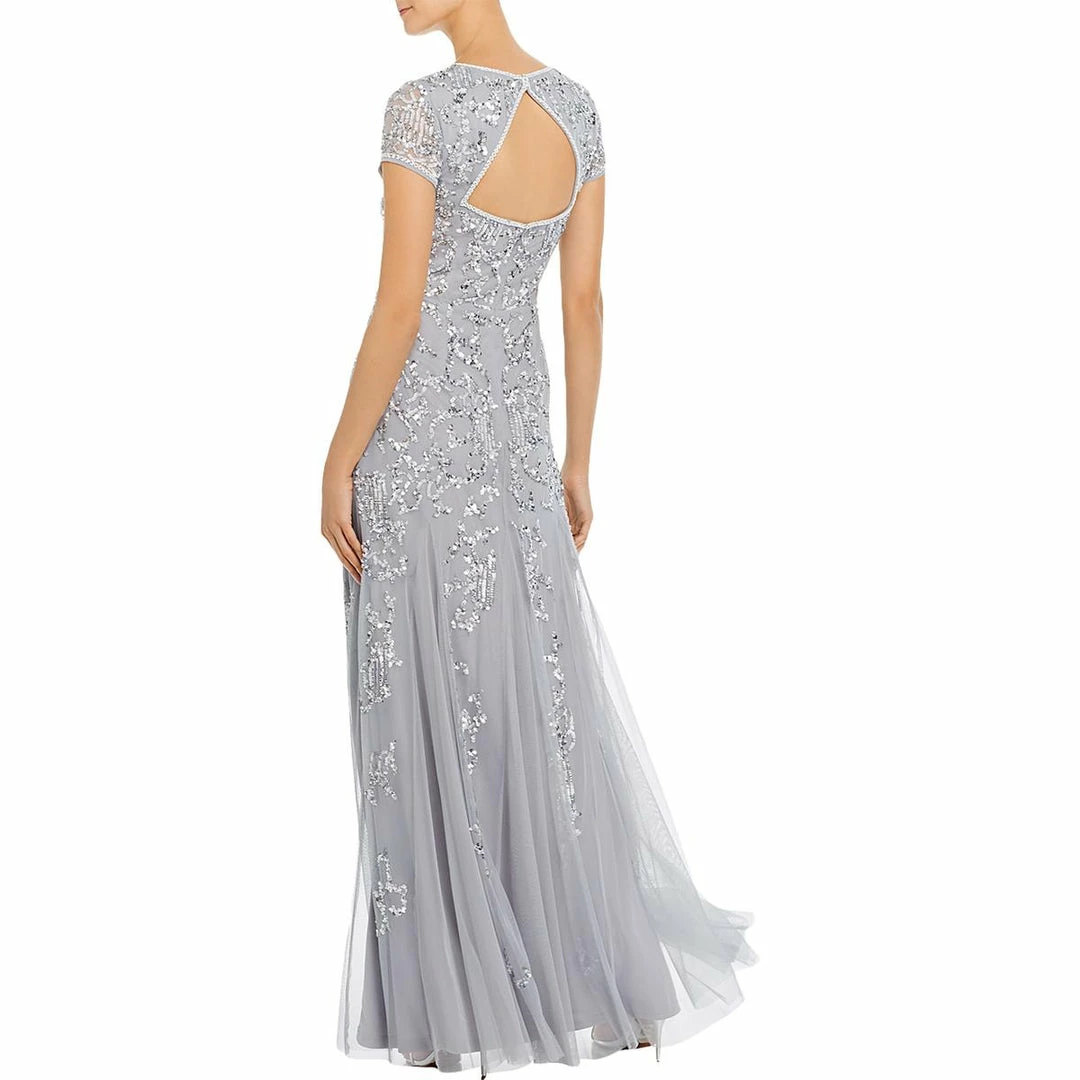 Coupon 🔔 Adrianna Papell 👩 Womens Mesh Embellished Formal 👗 Dress 🛒 - Image 2