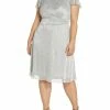 Promo ⌛ Adrianna Papell 👩 Womens Metallic Knee-Length Cocktail and Party 👗 Dress 🛒