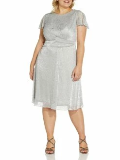 Promo ⌛ Adrianna Papell 👩 Womens Metallic Knee-Length Cocktail and Party 👗 Dress 🛒