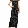 Promo 💯 Adrianna Papell 👩 Womens Sequined Long Evening 👗 Dress 🧨