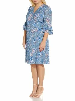 Cheap 🎉 Adrianna Papell Plus 👩 Womens Floral Long Maxi 👗 Dress 🧨