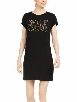 Discount 🔔 Adrianna Papell Bride Tribe 👩 Womens Graphic Short Sleeve T-Shirt 👗 Dress 😉
