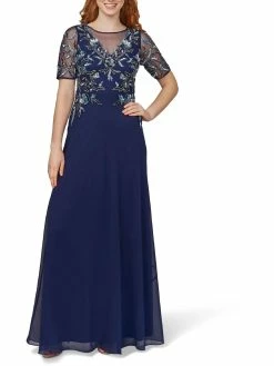 Best Sale โญ Adrianna Papell ๐ฉ Womens Chiffon Embellished Evening ๐ Dress โ๏ธ