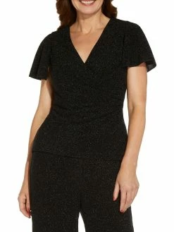 Discount ๐ Adrianna Papell ๐ฉ Womens Metallic Knit Blouse โ๏ธ