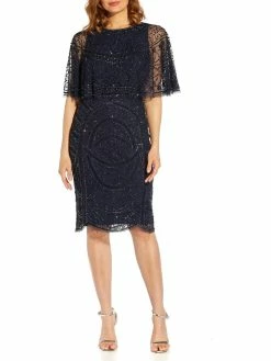 Cheap 🧨 Adrianna Papell 👩 Womens Beaded Sheath Cocktail and Party 👗 Dress 😍