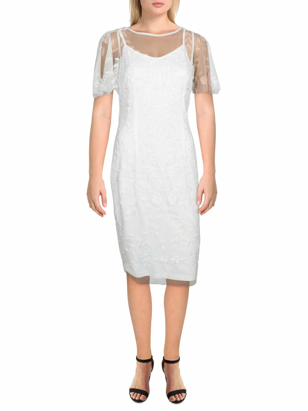 Best reviews of 🤩 Adrianna Papell 👩 Womens Embellished Illusion Cocktail 👗 Dress ⭐ - Image 3