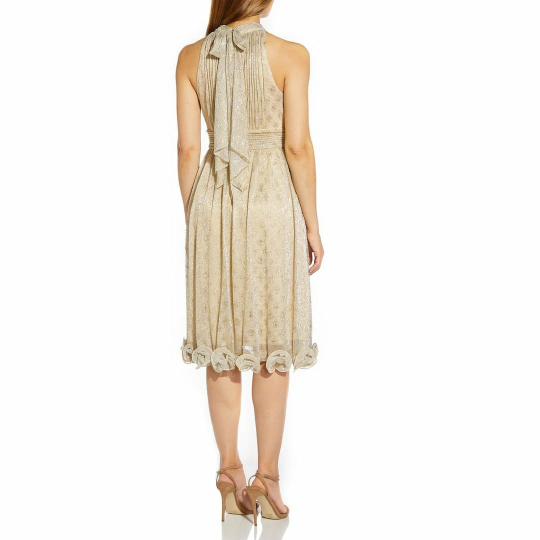 Cheap ✔️ Adrianna Papell 👩 Womens Metalllic Knee Cocktail and Party 👗 Dress 🔔 - Image 2