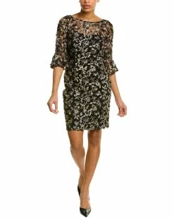 Buy 🛒 Adrianna Papell Embroidered Mesh Sheath 👗 Dress for 👩 women ✔️
