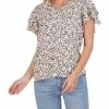 Wholesale 🎉 Adrianna Papell 👩 Womens Floral Flutter Sleeve Blouse 😉