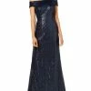 Budget 🎉 Adrianna Papell 👩 Womens Sequined Off-The-Shoulder Evening 👗 Dress 🎉