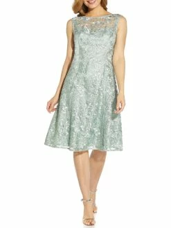 Best Sale 👍 Adrianna Papell 👩 Womens Sequined Midi Fit & Flare 👗 Dress 💯