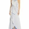 Outlet 🎁 Adrianna Papell 👩 Womens Satin Draped Evening 👗 Dress 🥰