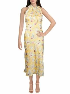 Promo ⌛ Adrianna Papell 👩 Womens Chiffon Calf Midi 👗 Dress ✨