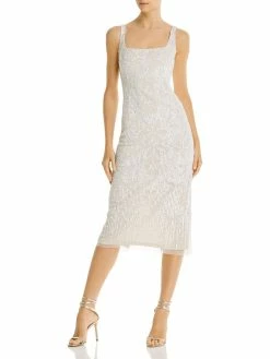 Budget 🤩 Adrianna Papell 👩 Womens Sequined Sleeveless Sheath 👗 Dress 😀