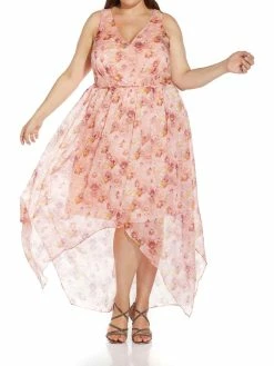 Discount 🥰 Adrianna Papell Plus 👩 Womens Hi Low Maxi Evening 👗 Dress 🧨