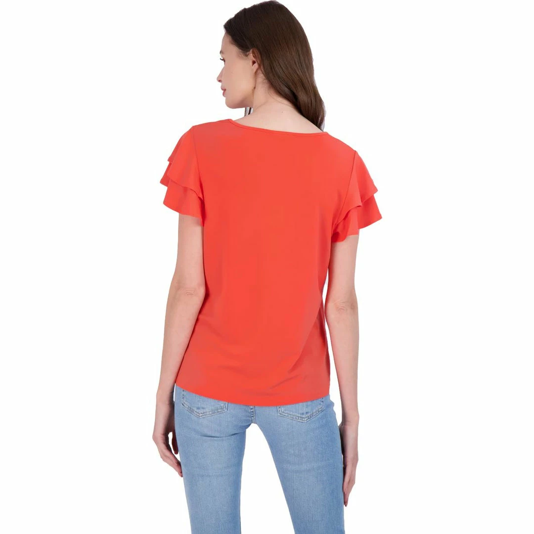 Best reviews of โ Adrianna Papell ๐ฉ Womens Cut-Out Flutter Sleeves Top ๐คฉ - Image 5