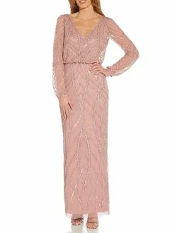 Coupon ✔️ Adrianna Papell 👩 Womens Beaded Maxi Evening 👗 Dress 🔥