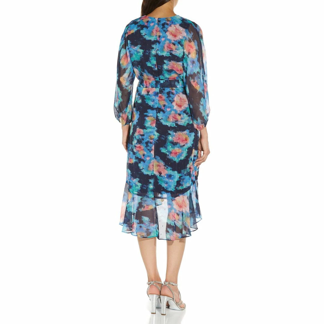 Brand new ๐งจ Adrianna Papell ๐ฉ Womens Metallic Sheer Midi ๐ Dress ๐คฉ - Image 2