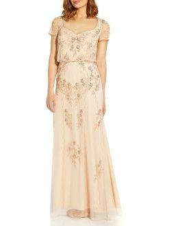 Discount 🎁 Adrianna Papell 👩 Womens Beaded Maxi Evening 👗 Dress 🌟