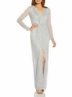 Best Pirce 🤩 Adrianna Papell 👩 Womens Metallic Maxi Evening 👗 Dress 🧨