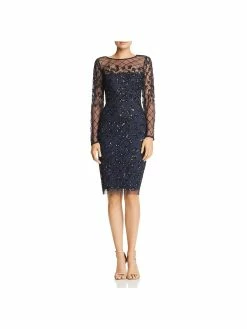 New 🎉 Adrianna Papell 👩 Womens Cocktail Beaded Sheath 👗 Dress 🎉