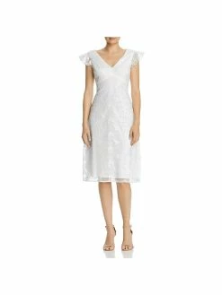 Buy 🤩 Adrianna Papell 👩 Womens Lace V-Neck Cocktail 👗 Dress 👏