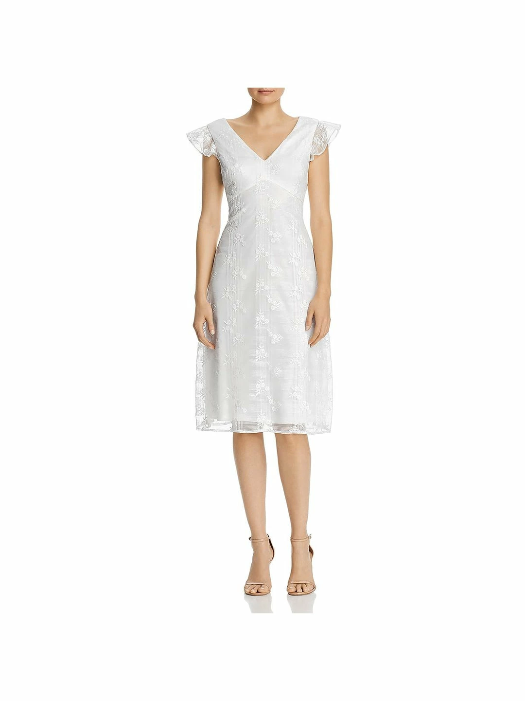 Buy ๐คฉ Adrianna Papell ๐ฉ Womens Lace V-Neck Cocktail ๐ Dress ๐