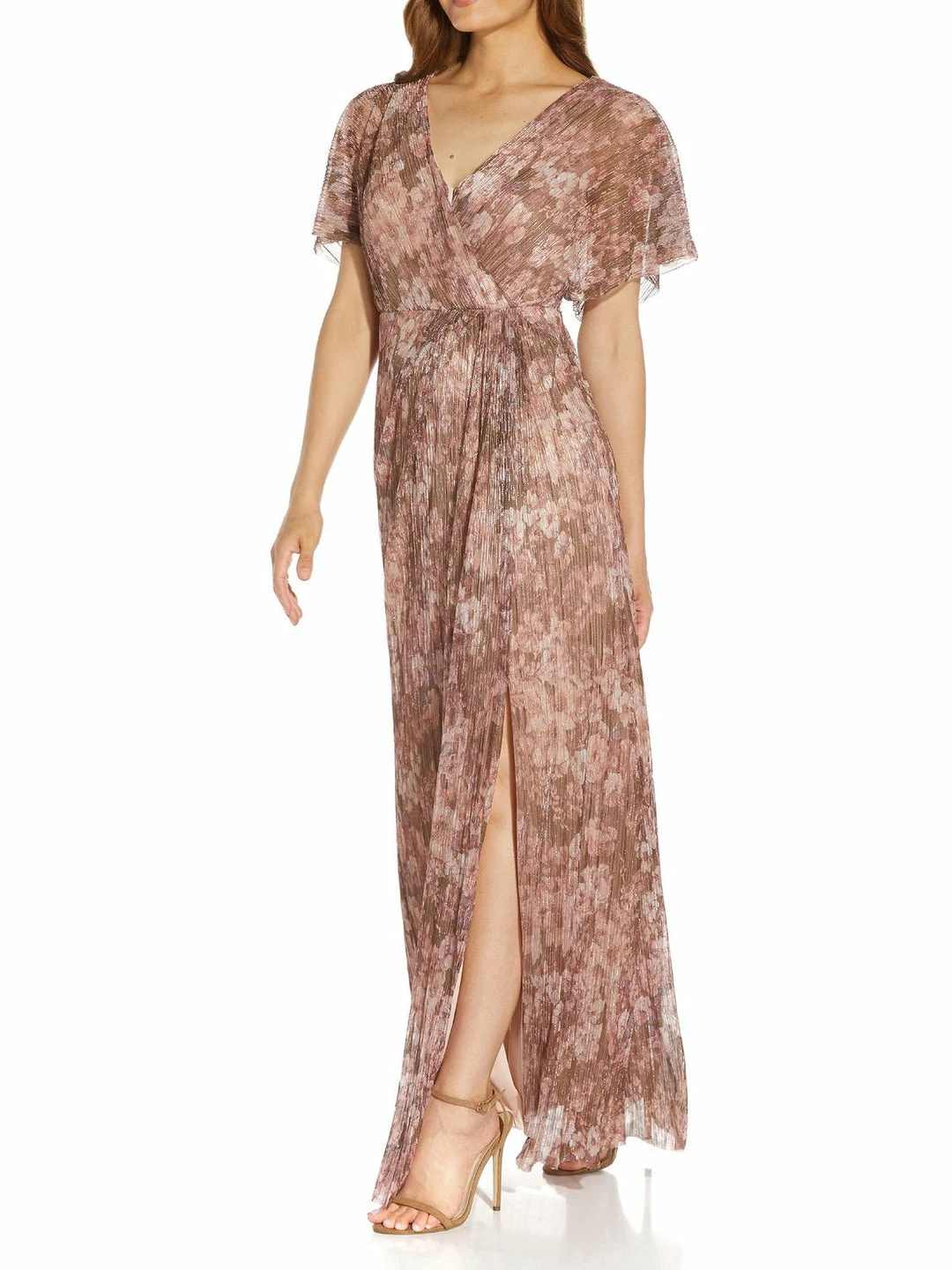 Coupon ๐ Adrianna Papell ๐ฉ Womens Metallic Maxi Evening ๐ Dress ๐