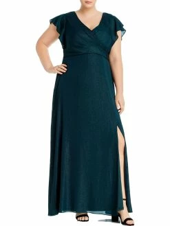 Brand new 🛒 Adrianna Papell Plus 👩 Womens Pleated Maxi Evening 👗 Dress 😀