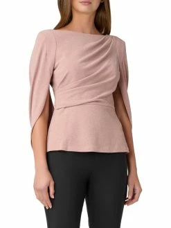 Cheap 🎁 Adrianna Papell 👩 Womens Metallic Cape Sleeves Blouse 🔔