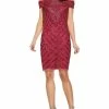 Discount 👍 Adrianna Papell 👩 Womens Embellished Knee Sheath 👗 Dress 😀