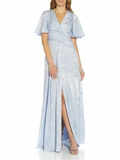 Promo 😉 Adrianna Papell 👩 Womens Satin Maxi Evening 👗 Dress 🔥