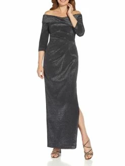Best deal ✔️ Adrianna Papell 👩 Womens Metallic Column Evening 👗 Dress 🤩