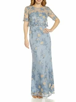 Cheapest 🔥 Adrianna Papell 👩 Womens Embroidered Popover Evening 👗 Dress 🎁