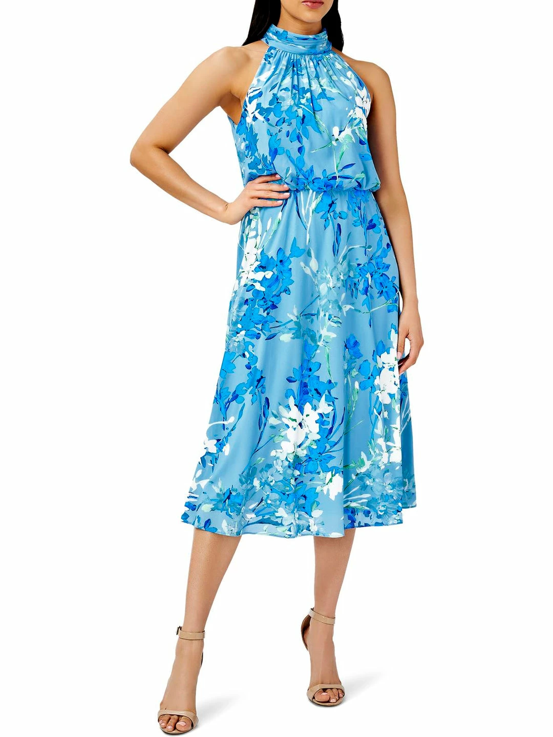 Best reviews of ๐ Adrianna Papell ๐ฉ Womens Floral Midi Halter ๐ Dress ๐