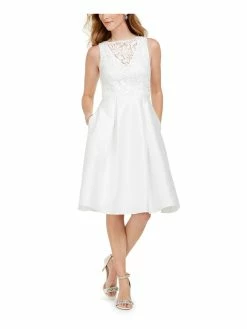 Best Sale ๐ Adrianna Papell ๐ฉ Womens Lace Pleated Cocktail ๐ Dress ๐ฏ