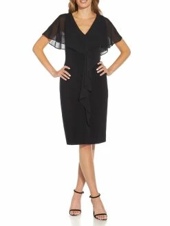 Best reviews of ⌛ Adrianna Papell 👩 Womens Sheer V Neck Sheath 👗 Dress 👏