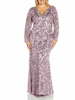 Buy โ๏ธ Adrianna Papell Plus ๐ฉ Womens Sequined Maxi Evening ๐ Dress ๐
