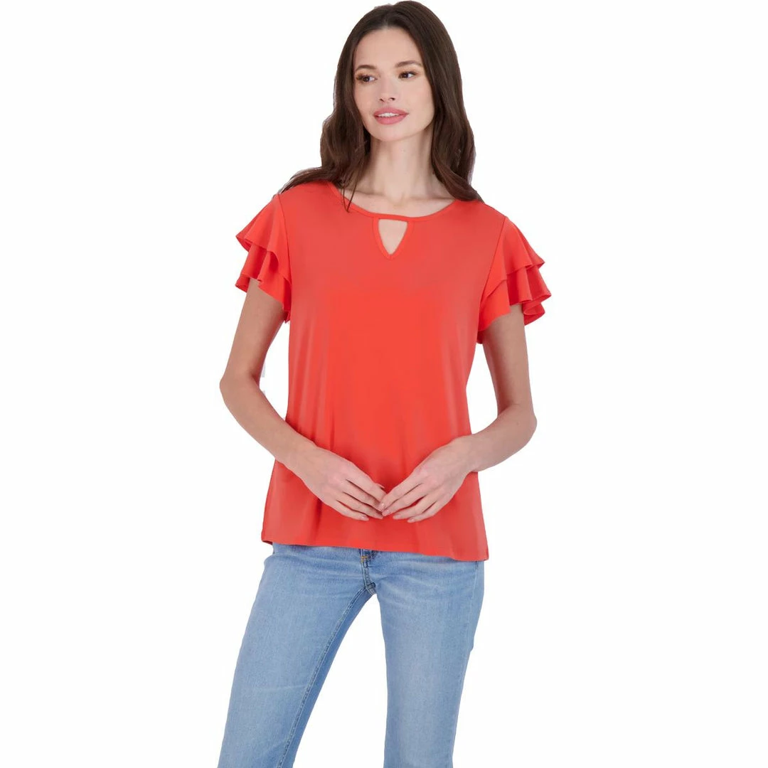 Best reviews of โ Adrianna Papell ๐ฉ Womens Cut-Out Flutter Sleeves Top ๐คฉ - Image 2