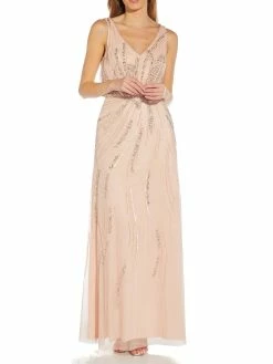 Deals 🎁 Adrianna Papell Plus 👩 Womens Embellished Prom Evening 👗 Dress 😀