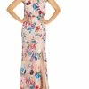 Discount 🤩 Adrianna Papell 👩 Womens Satin Floral Evening 👗 Dress 🧨