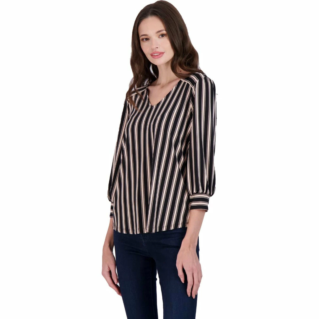 Best reviews of ๐ฅฐ Adrianna Papell ๐ฉ Womens Striped Three-Quarter Cuff Blouse ๐ - Image 3