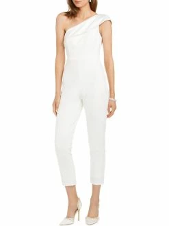 Best Sale ✔️ Adrianna Papell 👩 Womens Crepe One Shoulder Jumpsuit ❤️
