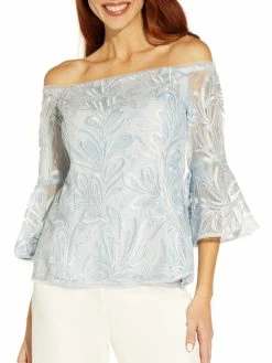 Promo ๐ Adrianna Papell ๐ฉ Womens Off-The-Shoulder Soutache Blouse ๐